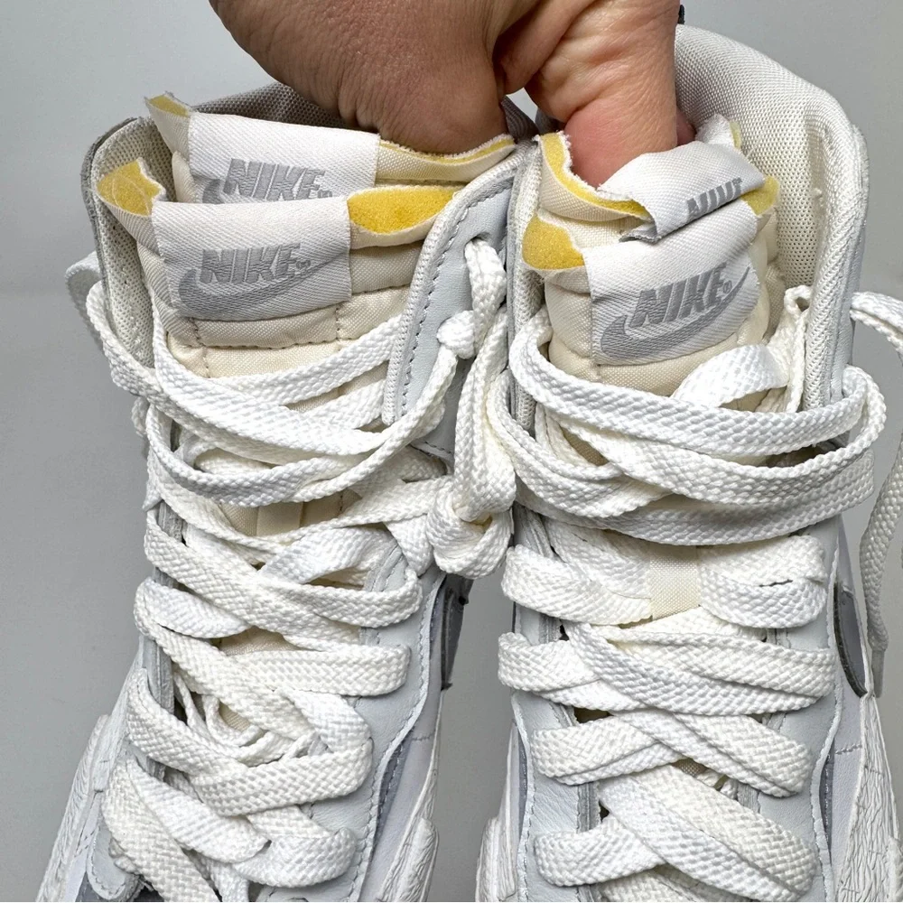 Nike sacai x Blazer Mid White Grey Tennis Shoe Sneakers - Picture 11 of 14